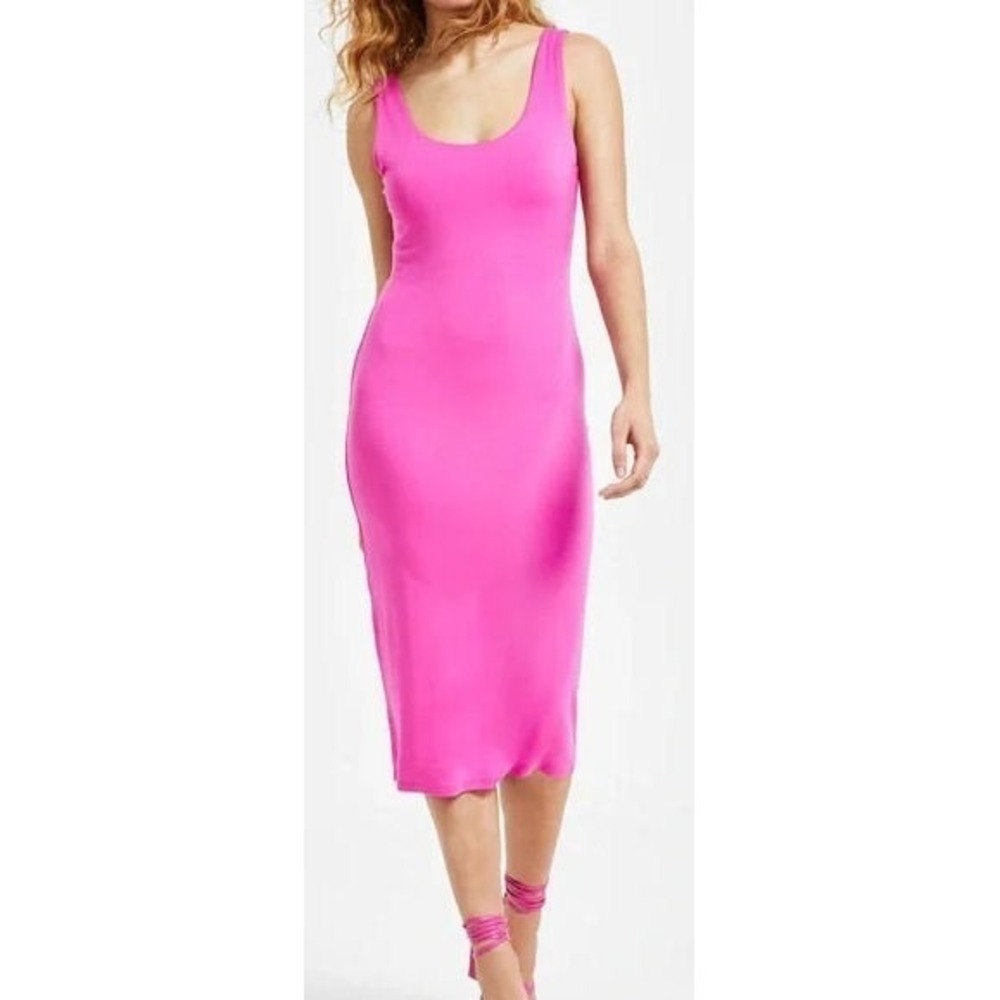 Bar III Women's Sleeveless Midi Bodycon Dress - Pink Adelic - Plus Size 1X